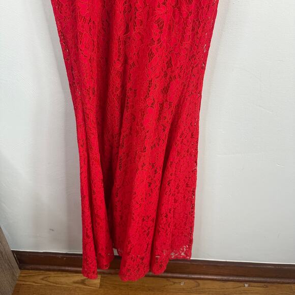 Lulus Caterina Red Lace Off-the-Shoulder Maxi Dress - Picture 10 of 10
